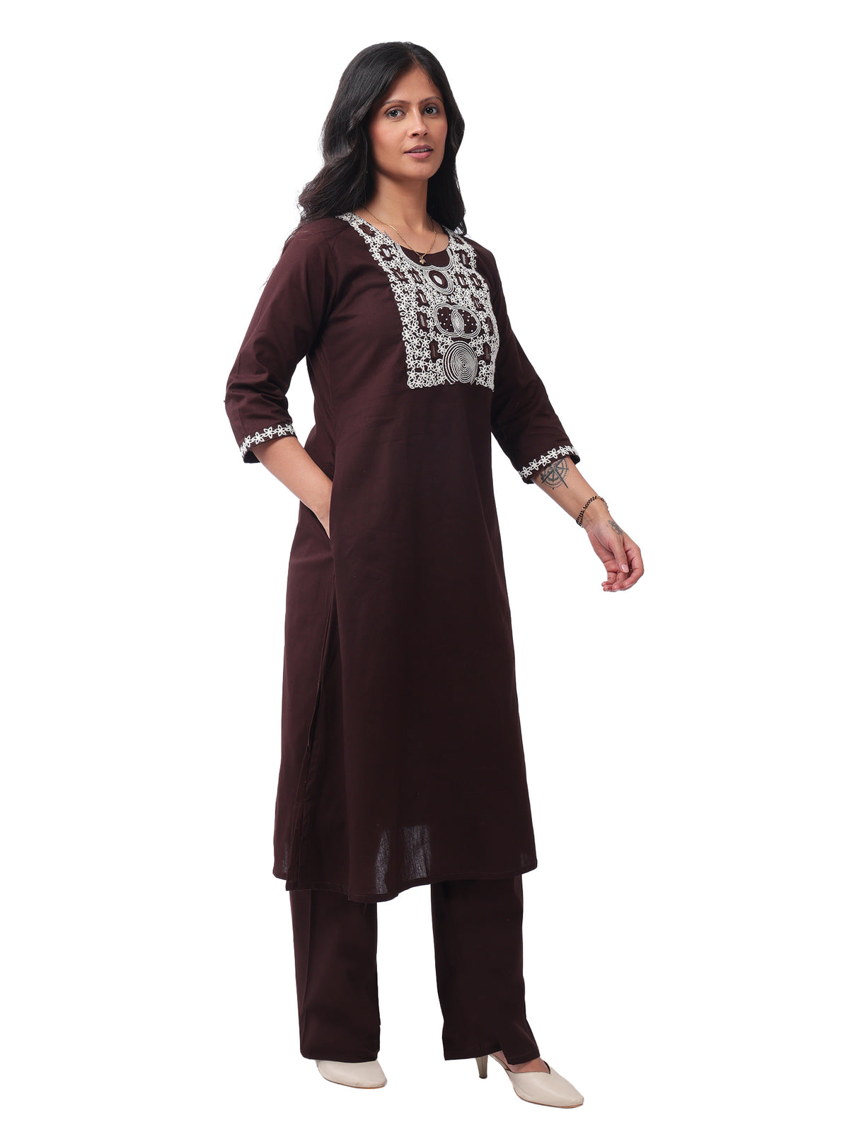 Women's Premium Cotton Embroidered 3-Piece Kurta Pant Set with Printed Dupatta | Elegant Ethnic Wear for Festive & Daily Wear